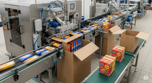 Vantagens das encaixotadoras automáticas na indústria alimentícia